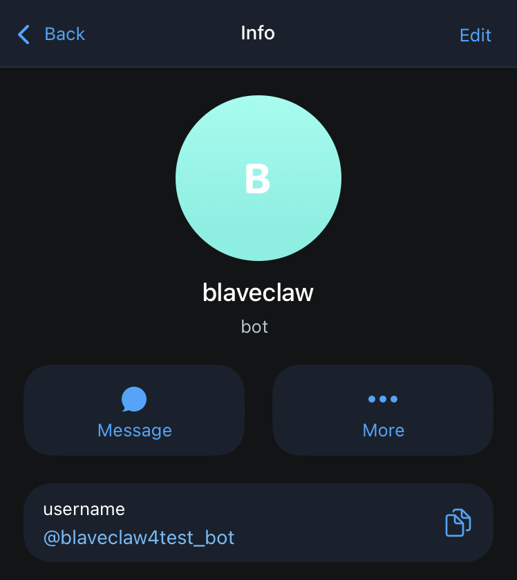 Blave Agent Bot username