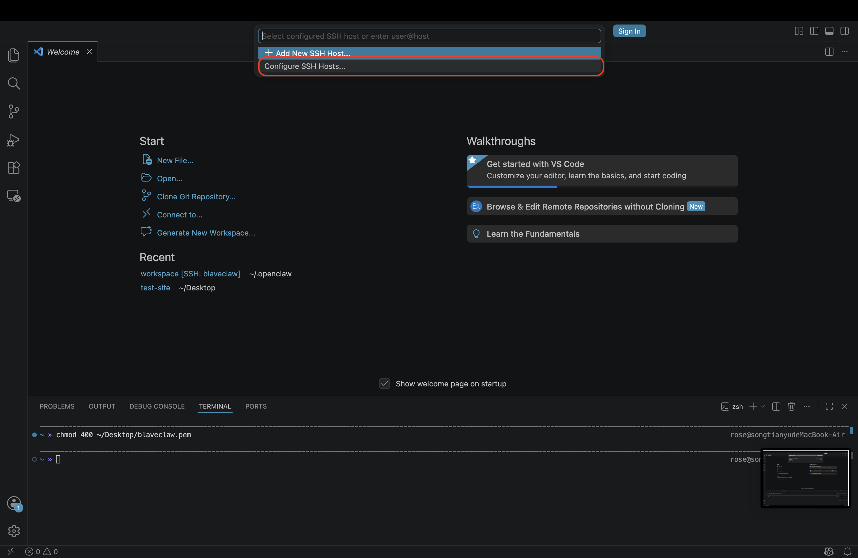 Configure SSH Hosts